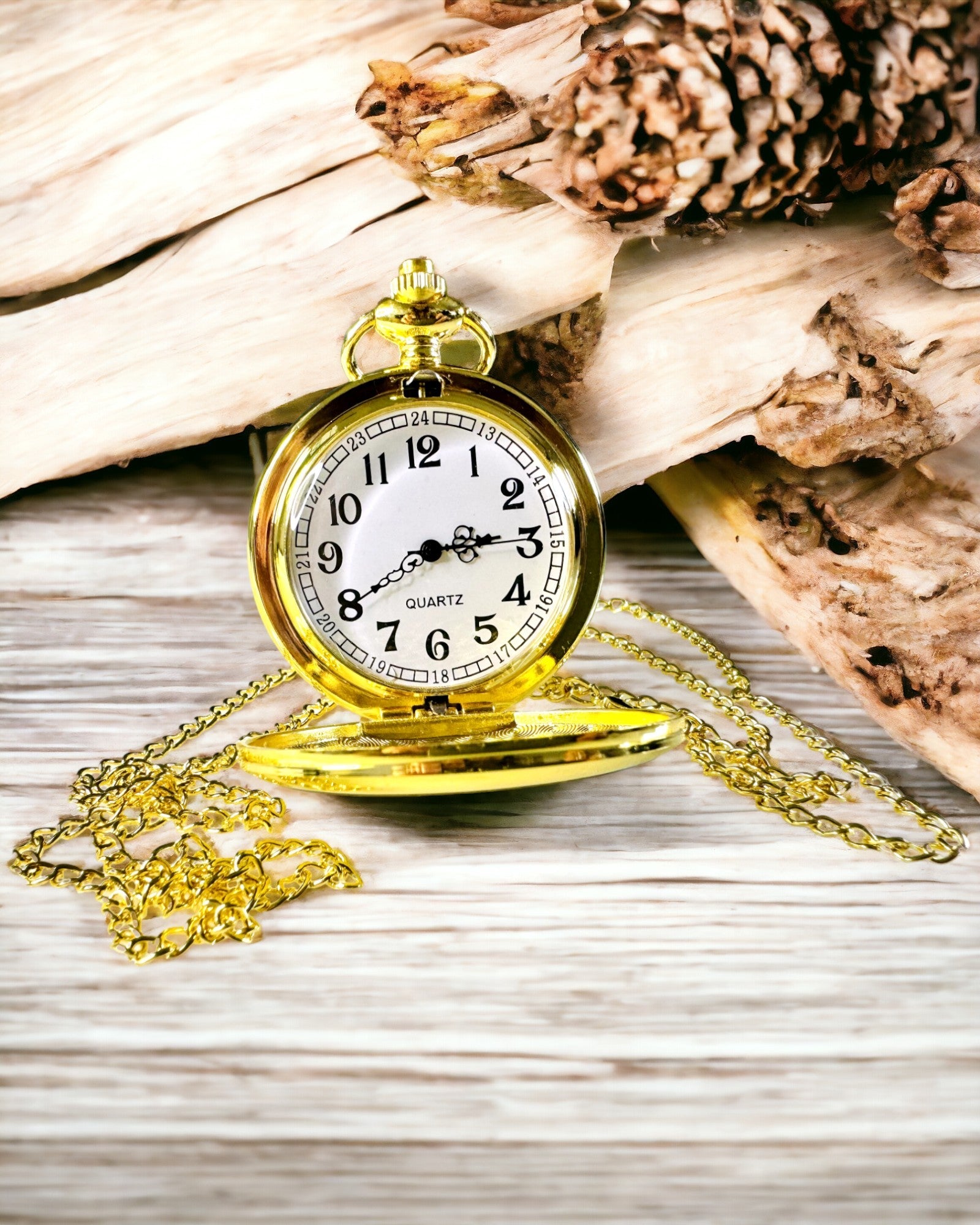 Relógio de Bolso Vintage Dourado com Possibilidade de Gravação
