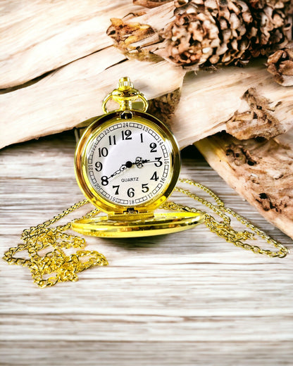 Relógio de Bolso Vintage Dourado com Possibilidade de Gravação