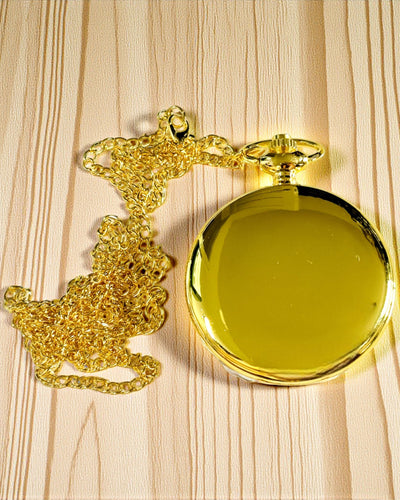 Relógio de Bolso Vintage Dourado com Possibilidade de Gravação