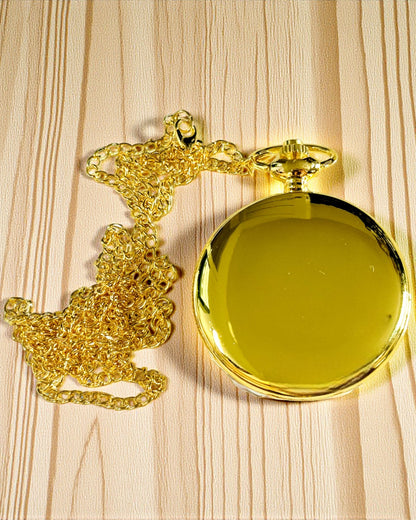 Relógio de Bolso Vintage Dourado com Possibilidade de Gravação
