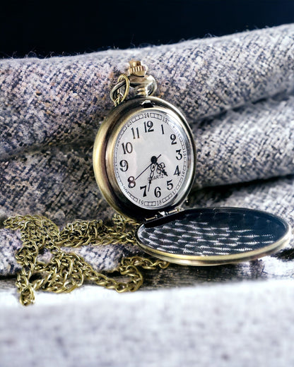 Relógio de bolso vintage personalizável - ouro escovado