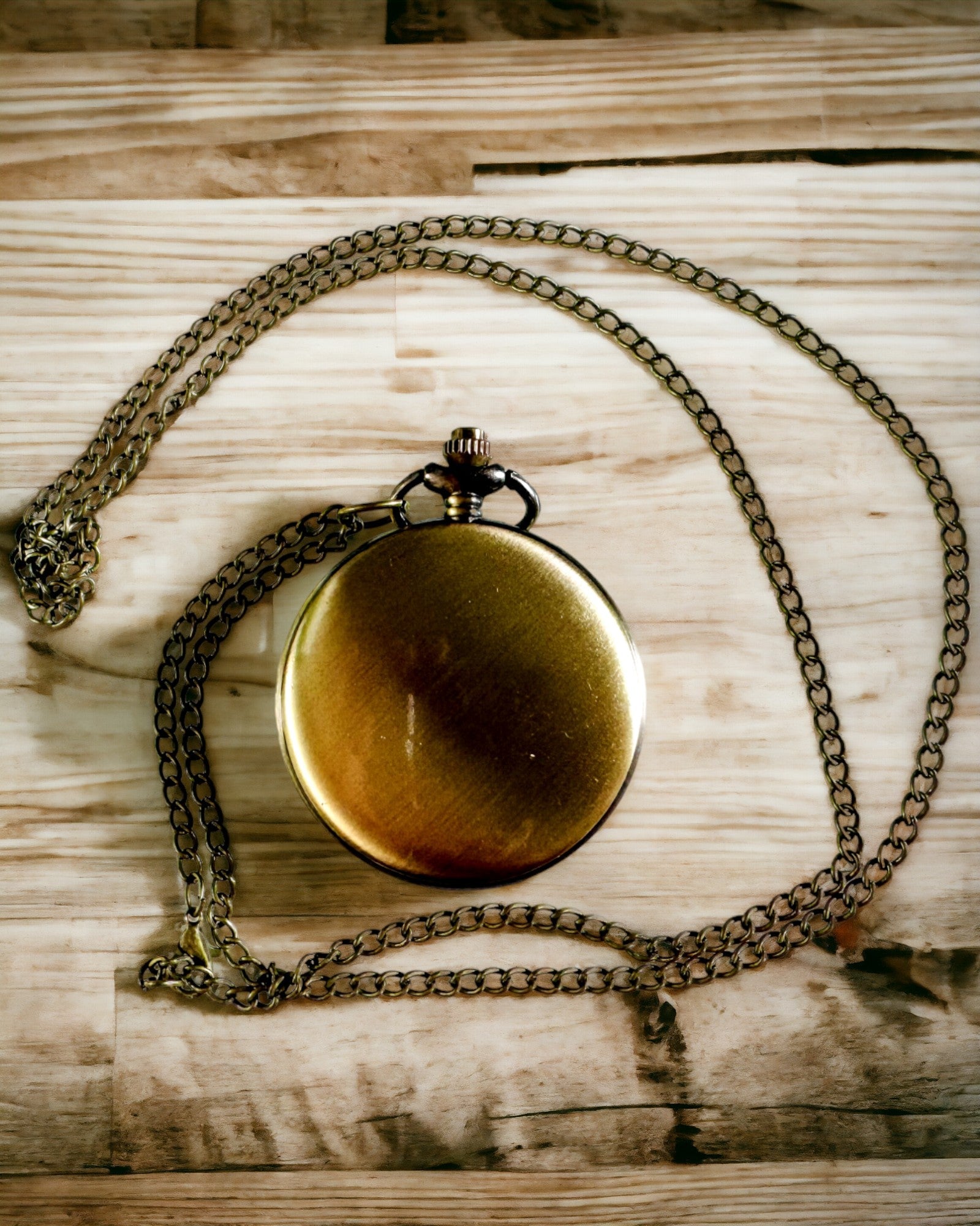 Relógio de bolso vintage personalizável - ouro escovado