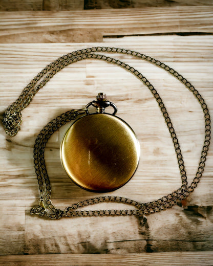 Relógio de bolso vintage personalizável - ouro escovado