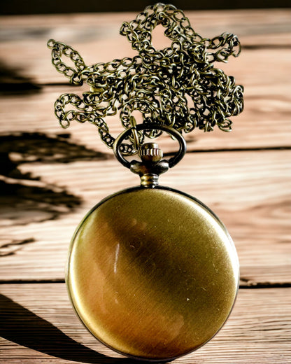 Relógio de bolso vintage personalizável - ouro escovado