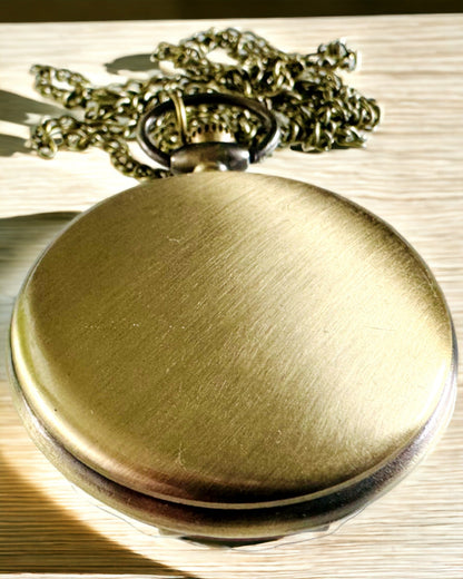 Relógio de bolso vintage personalizável - ouro escovado