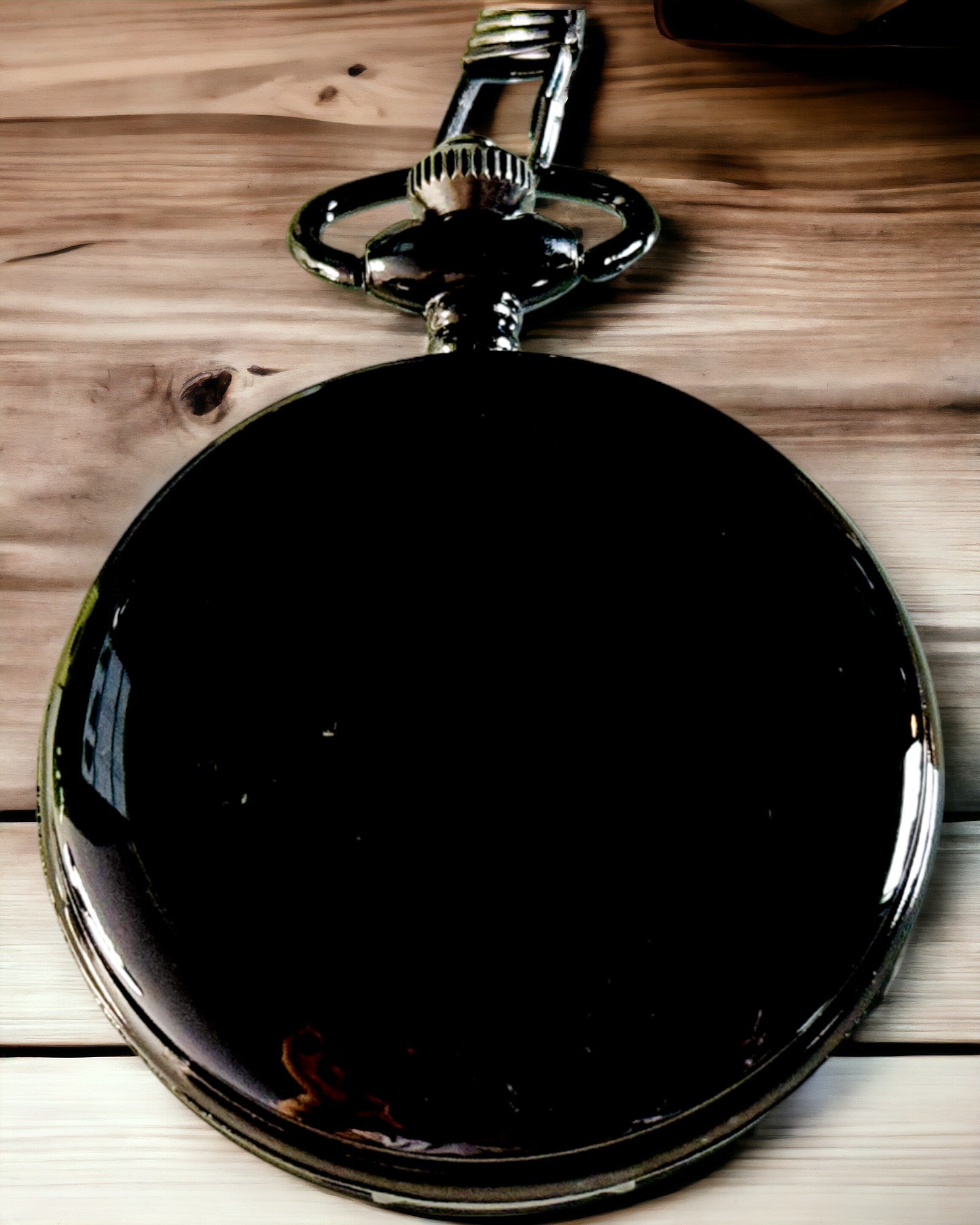Relógio de bolso preto "Elegancja Czasu" com opção de personalização