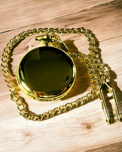 Relógio de Bolso Dourado com Possibilidade de Gravação