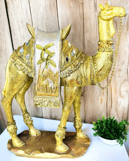 Estatueta "Viajante do Deserto" - Camelo Decorativo de Resina com Possibilidade de Gravação