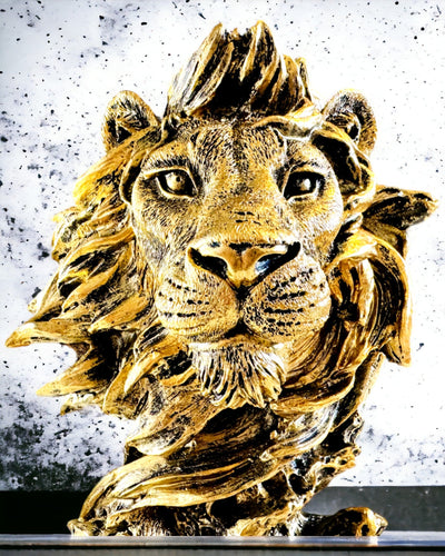 Leão Real - Figura Decorativa Majestosa com Possibilidade de Gravação, 2 variantes de cores à escolha, para presente