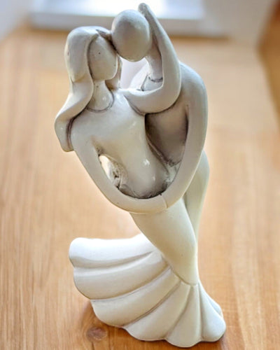 Elegante Conexão - Pequena Estatueta Decorativa com Opção de Gravação - cor branca