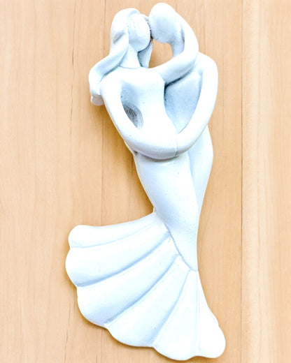 Elegante Conexão - Pequena Estatueta Decorativa com Opção de Gravação - cor branca