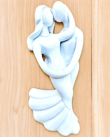 Elegante Conexão - Pequena Estatueta Decorativa com Opção de Gravação - cor branca