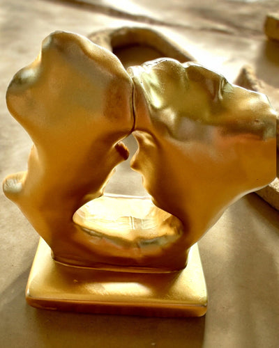 Figura "Złote Złączenie" - 13,5 cm de altura, Decorativa com Opção de Gravação