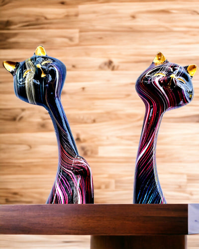 "Koci Eleganci" - Conjunto de Figuras Decorativas de Resina com possibilidade de personalização com gravação