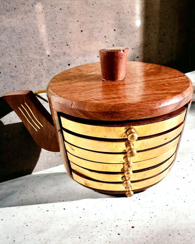 Retro Caixa de Chá de Madeira com Opção de Gravação