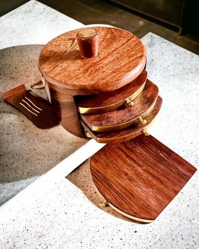 Retro Caixa de Chá de Madeira com Opção de Gravação