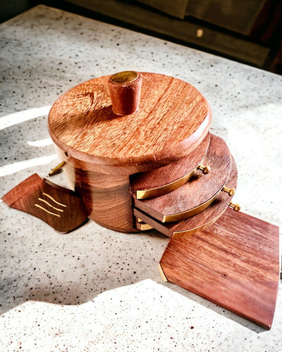 Retro Caixa de Chá de Madeira com Opção de Gravação