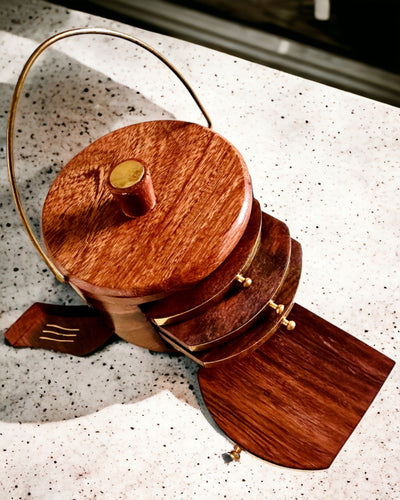 Retro Caixa de Chá de Madeira com Opção de Gravação