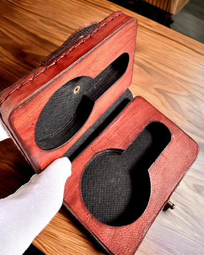 "Komandorskie Etui" – Estojo de Bolso Feito à Mão para Relógio de Bolso ou Bússola com Opção de Personalização