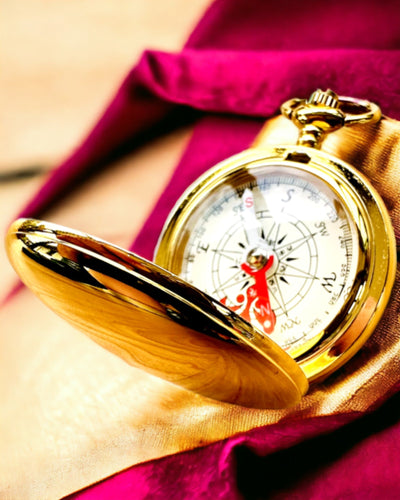 Bússola Wędrowiec com Opção de Gravação - cor dourada