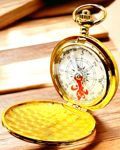 Bússola Wędrowiec com Opção de Gravação - cor dourada