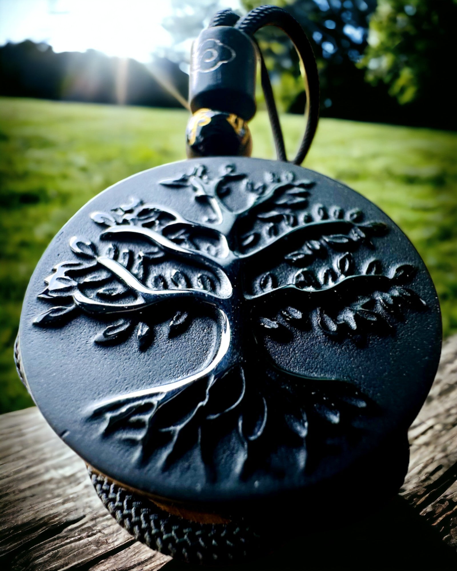 Colar "Árvore da Vida" de Obsidiana - personalização com gravação