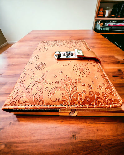 Caderno Exclusivo, pele PU, A5 com Fecho de Combinação - "Secret Journal", personalização com gravação