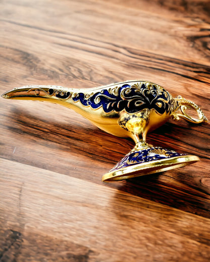 Lâmpada Mágica de Aladino com Opção de Gravação - Variante Azul Escuro entrelaçado com dourado