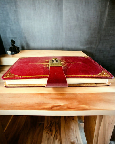 Notatnik Premium com Fecho de Código A5 - Estilo Vintage com Bússola, Design Japonês, Artigos de Papelaria para Estudantes e Negócios. Personalização com gravação