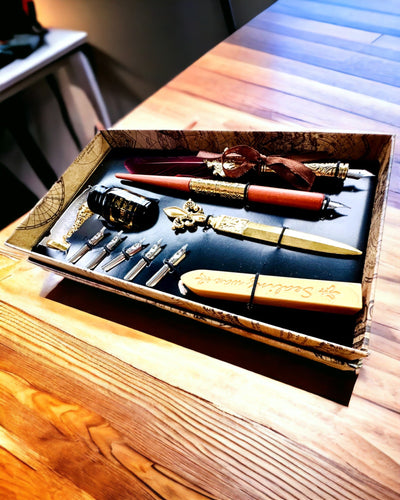 Conjunto Exclusivo de Caligrafia, caneta de imersão e conjunto de tintas, personalização com gravação