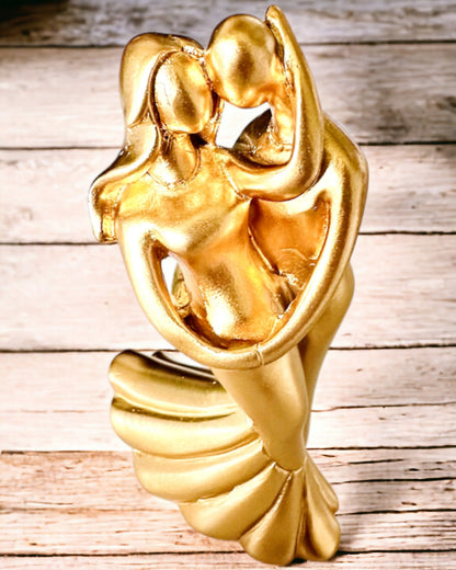 Złoty Taniec Miłości - Pequena Estatueta Decorativa com Opção de Gravação
