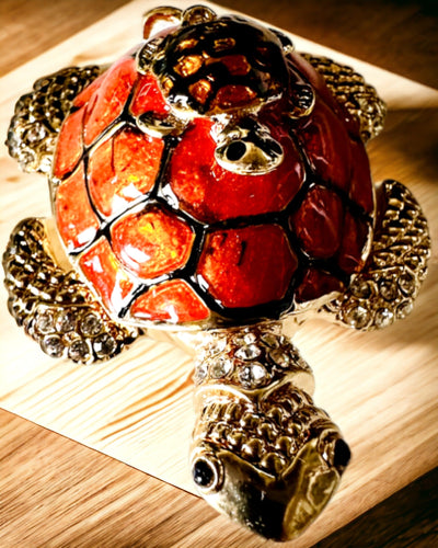 Caixa "Família de Tartarugas" - cor laranja, personalização com gravação