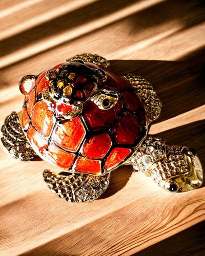 Caixa "Família de Tartarugas" - cor laranja, personalização com gravação