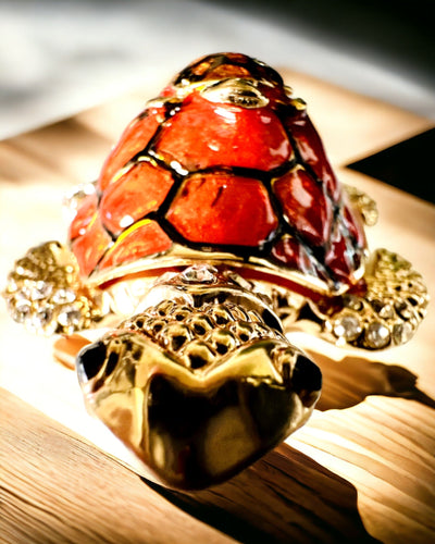 Caixa "Família de Tartarugas" - cor laranja, personalização com gravação