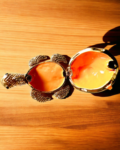 Caixa "Família de Tartarugas" - cor laranja, personalização com gravação