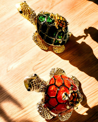 Caixa "Família de Tartarugas" - cor laranja, personalização com gravação