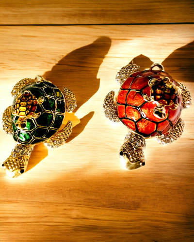 Caixa "Família de Tartarugas" - cor laranja, personalização com gravação