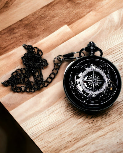Bússola em estilo de relógio de bolso "Navigator" - Cor metal escuro