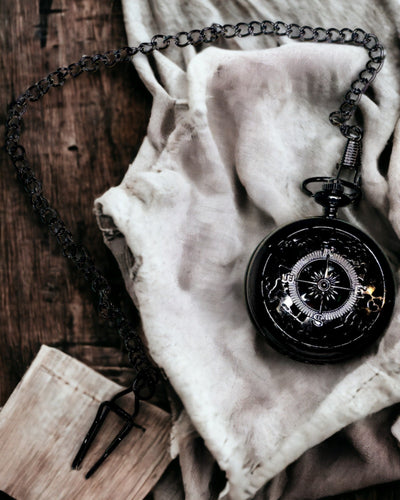 Bússola em estilo de relógio de bolso "Navigator" - Cor metal escuro