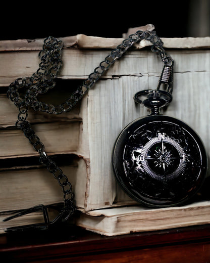 Bússola em estilo de relógio de bolso "Navigator" - Cor metal escuro