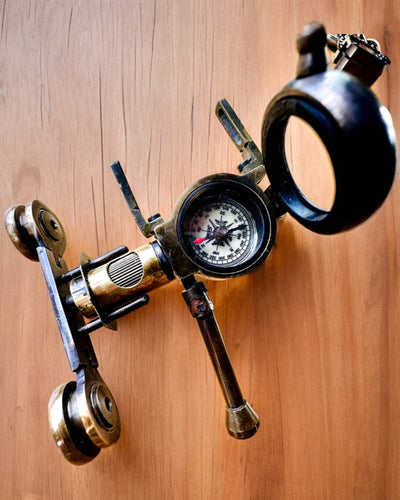 Binóculo Nautica - Acessório Vintage Exclusivo - Feito à Mão com Opção de Gravação, decoração para escritório, premium