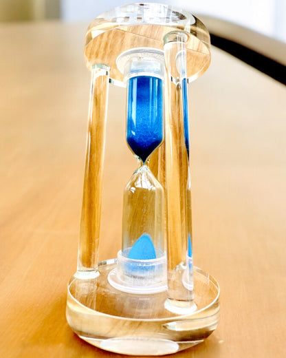 Ampulheta "Blue Elegance", 10 cm de altura, mede 10 minutos de tempo