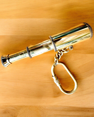 Telescópio de Bolso "Aventura Dourada" - porta-chaves com possibilidade de personalização