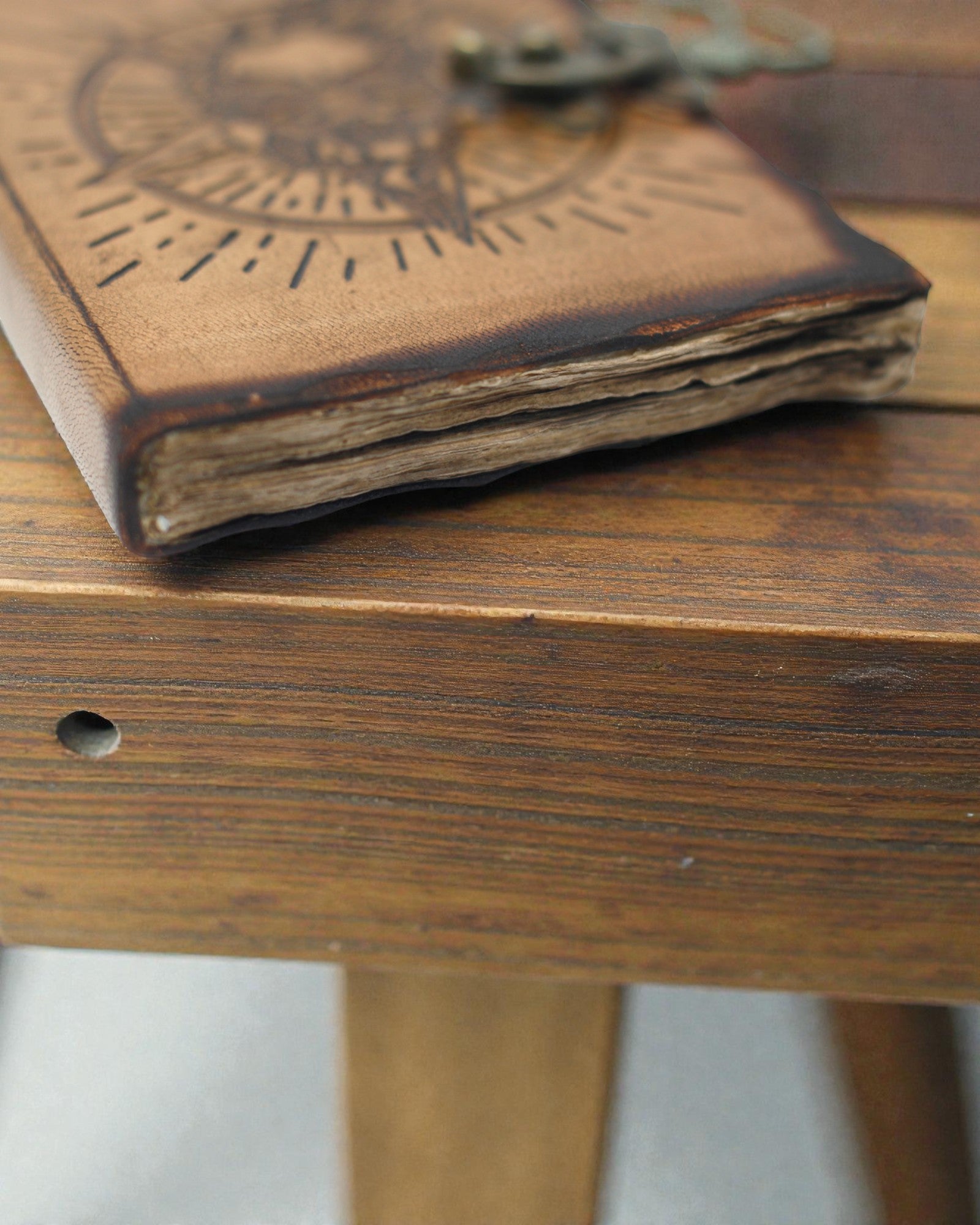 Noctis Sigil – Caderno de Notas em Couro Pentagrama e Caveira