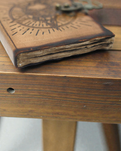 Noctis Sigil – Caderno de Notas em Couro Pentagrama e Caveira