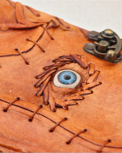 Notas em castanho-claro/bege - Decoração Olho Grego - 160 bordos recortados stron - 17x12.5cm