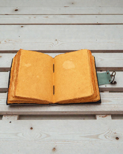 Caderno de Couro Buda e 7 Chakras – Diário de Mindfulness 13 × 18 cm