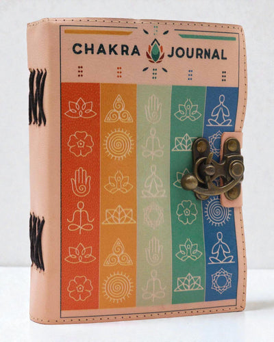 Caderno de Couro 7 Cores dos Chakras Chakra Journal – 13 × 18 cm