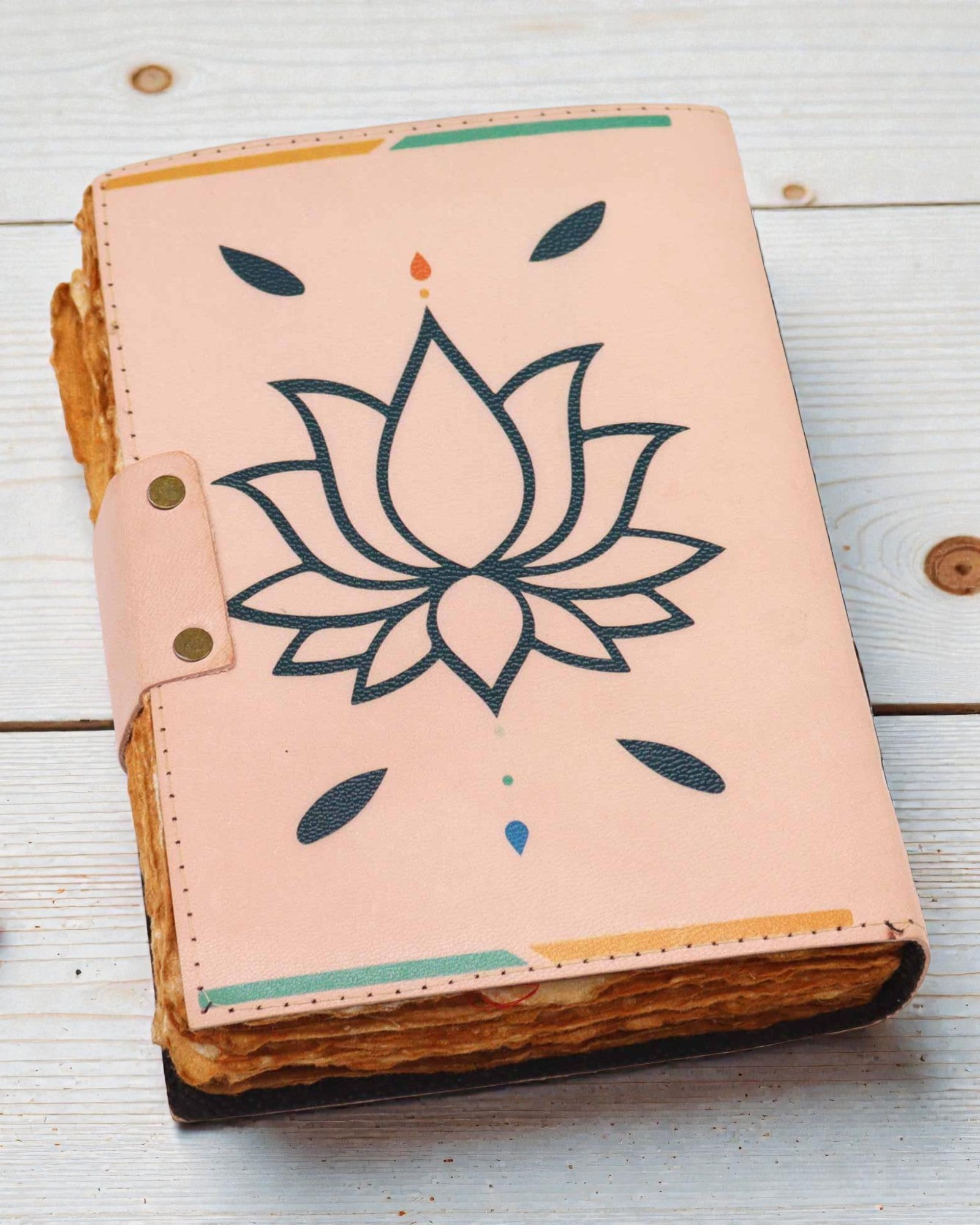 Caderno de Couro 7 Cores dos Chakras Chakra Journal – 13 × 18 cm