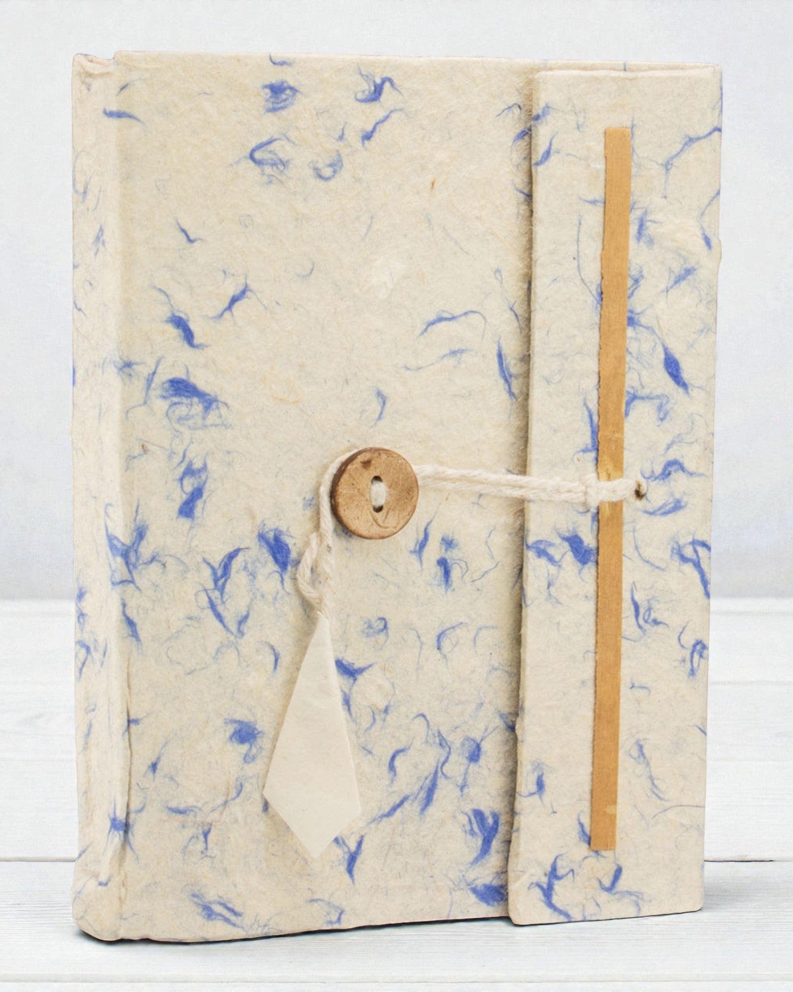 Med Lokta Caderno grande em algodão azul mesclado (15x12cm) - 45 folhas